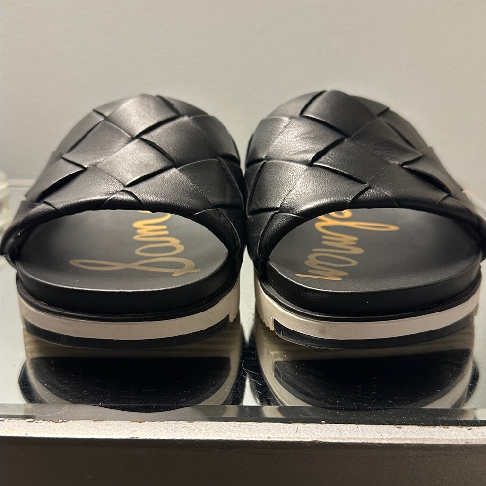 Sam Edelman Adaley Black Leather Sandals 7.5 - Picture 5 of 8